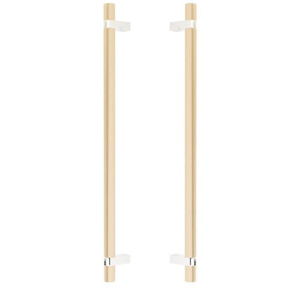 Emtek - Back to Back, Select Bar Appliance Pull 18 Inch C-C, Rectangular Bar Stem, Smooth Bar