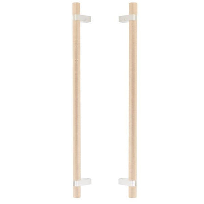 Emtek - Glass Shower Door Back to Back, Select Bar Appliance Pull 18 Inch C-C, Rectangular Bar Stem, Knurled Bar