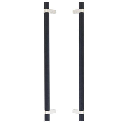 Emtek - Back to Back, Select Bar Appliance Pull 18 Inch C-C, Rectangular Bar Stem, Knurled Bar