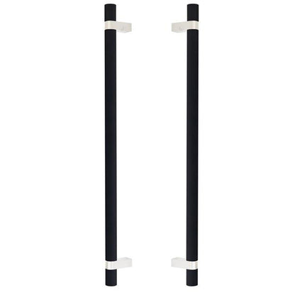 Emtek - Back to Back, Select Bar Appliance Pull 18 Inch C-C, Rectangular Bar Stem, Knurled Bar