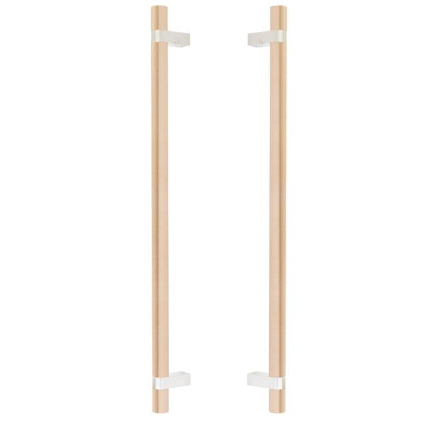 Emtek - Glass Shower Door Back to Back, Select Bar Appliance Pull 18 Inch C-C, Rectangular Bar Stem, Smooth Bar