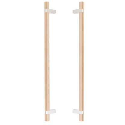 Emtek - Glass Shower Door Back to Back, Select Bar Appliance Pull 18 Inch C-C, Rectangular Bar Stem, Smooth Bar