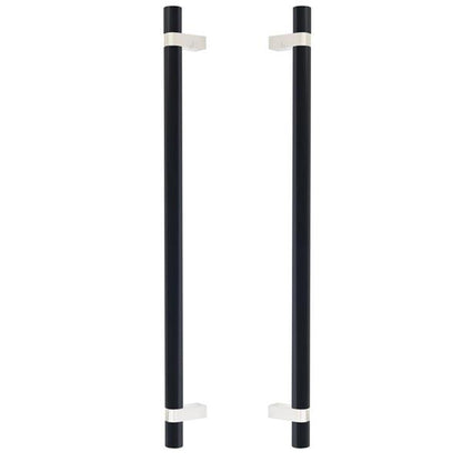 Emtek - Glass Shower Door Back to Back, Select Bar Appliance Pull 18 Inch C-C, Rectangular Bar Stem, Smooth Bar