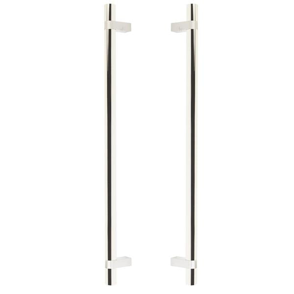 Emtek - Glass Shower Door Back to Back, Select Bar Appliance Pull 18 Inch C-C, Rectangular Bar Stem, Smooth Bar
