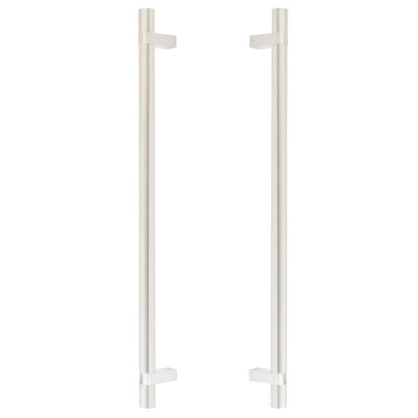 Emtek - Glass Shower Door Back to Back, Select Bar Appliance Pull 18 Inch C-C, Rectangular Bar Stem, Smooth Bar