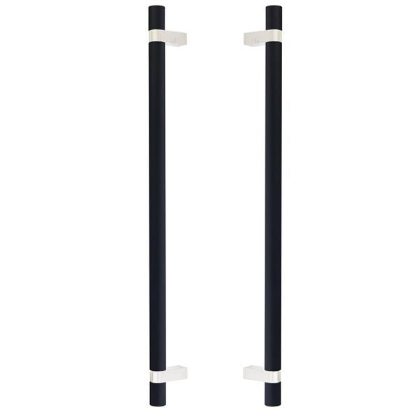 Emtek - Back to Back, Select Bar Appliance Pull 18 Inch C-C, Rectangular Bar Stem, Smooth Bar
