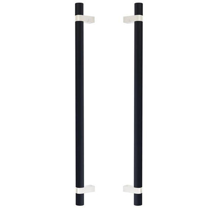 Emtek - Glass Shower Door Back to Back, Select Bar Appliance Pull 18 Inch C-C, Rectangular Bar Stem, Smooth Bar