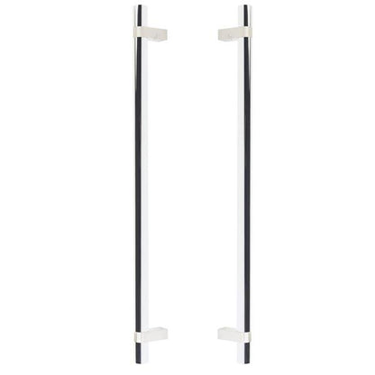 Emtek - Glass Shower Door Back to Back, Select Bar Appliance Pull 18 Inch C-C, Rectangular Bar Stem, Smooth Bar