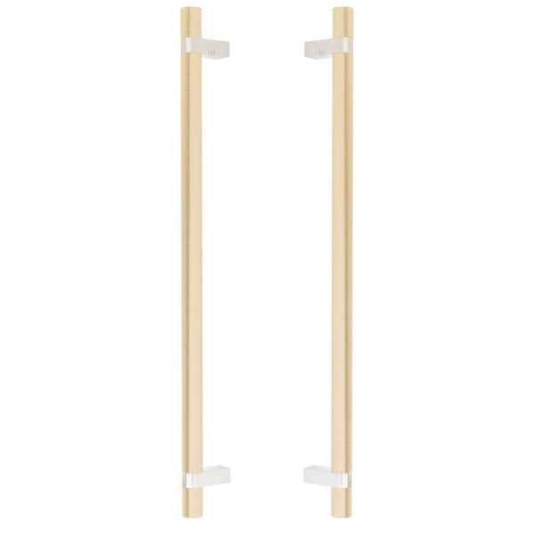 Emtek - Back to Back, Select Bar Appliance Pull 18 Inch C-C, Rectangular Bar Stem, Smooth Bar