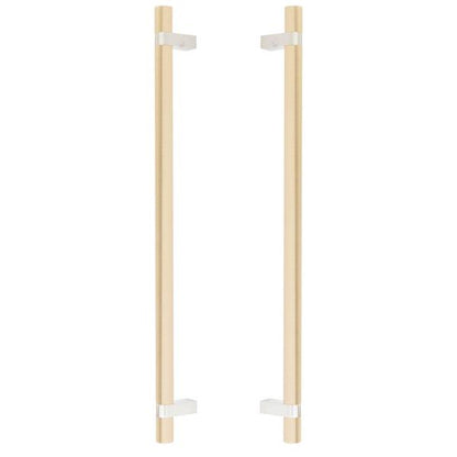 Emtek - Glass Shower Door Back to Back, Select Bar Appliance Pull 18 Inch C-C, Rectangular Bar Stem, Smooth Bar