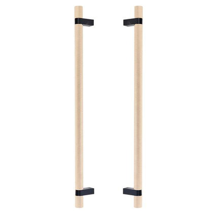 Emtek - Back to Back, Select Bar Appliance Pull 18 Inch C-C, Rectangular Bar Stem, Knurled Bar