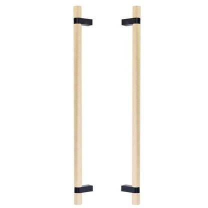 Emtek - Back to Back, Select Bar Appliance Pull 18 Inch C-C, Rectangular Bar Stem, Knurled Bar