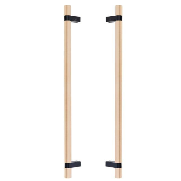 Emtek - Glass Shower Door Back to Back, Select Bar Appliance Pull 18 Inch C-C, Rectangular Bar Stem, Smooth Bar