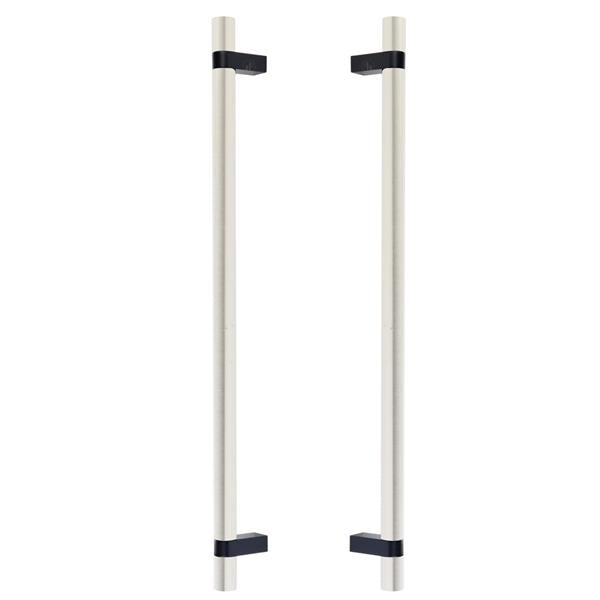 Emtek - Glass Shower Door Back to Back, Select Bar Appliance Pull 18 Inch C-C, Rectangular Bar Stem, Smooth Bar