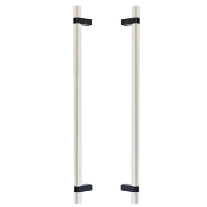 Emtek - Glass Shower Door Back to Back, Select Bar Appliance Pull 18 Inch C-C, Rectangular Bar Stem, Smooth Bar