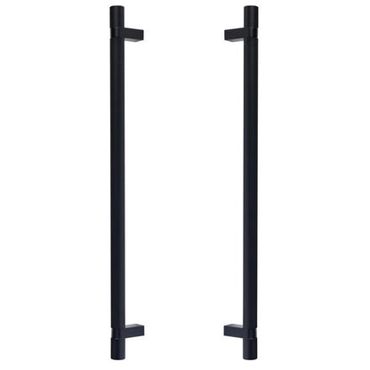 Emtek - Glass Shower Door Back to Back, Select Bar Appliance Pull 18 Inch C-C, Rectangular Bar Stem, Smooth Bar