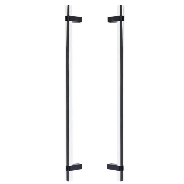 Emtek - Back to Back, Select Bar Appliance Pull 18 Inch C-C, Rectangular Bar Stem, Smooth Bar