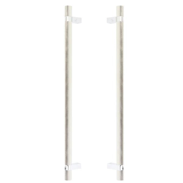 Emtek - Back to Back, Select Bar Appliance Pull 18 Inch C-C, Rectangular Bar Stem, Knurled Bar