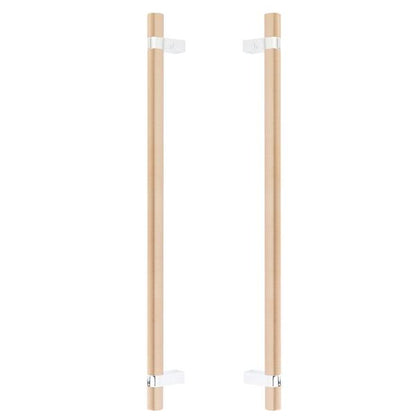 Emtek - Glass Shower Door Back to Back, Select Bar Appliance Pull 18 Inch C-C, Rectangular Bar Stem, Smooth Bar
