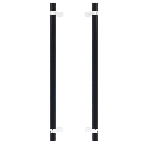 Emtek - Glass Shower Door Back to Back, Select Bar Appliance Pull 18 Inch C-C, Rectangular Bar Stem, Smooth Bar