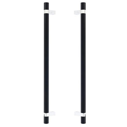 Emtek - Glass Shower Door Back to Back, Select Bar Appliance Pull 18 Inch C-C, Rectangular Bar Stem, Smooth Bar