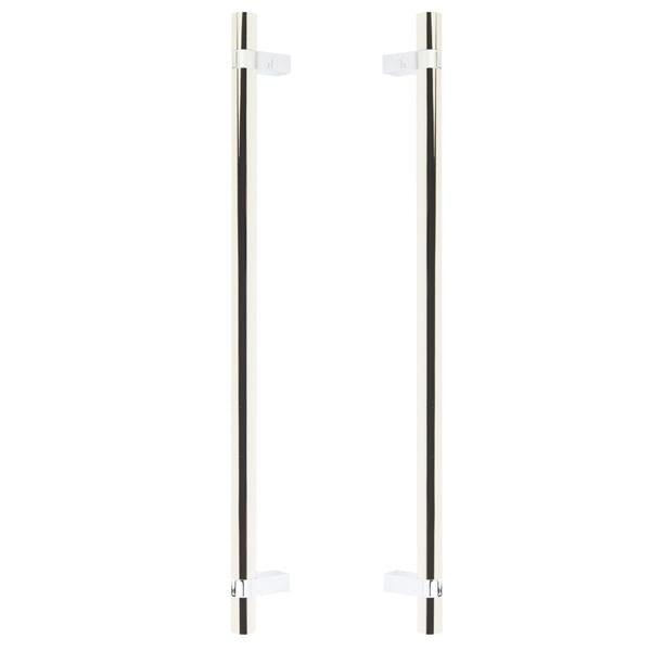 Emtek - Glass Shower Door Back to Back, Select Bar Appliance Pull 18 Inch C-C, Rectangular Bar Stem, Smooth Bar