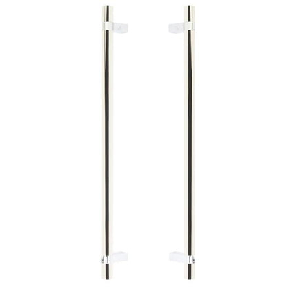 Emtek - Glass Shower Door Back to Back, Select Bar Appliance Pull 18 Inch C-C, Rectangular Bar Stem, Smooth Bar