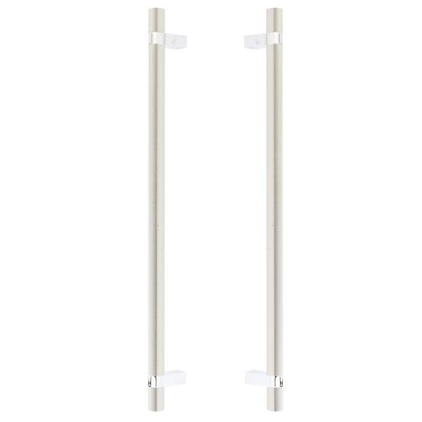 Emtek - Glass Shower Door Back to Back, Select Bar Appliance Pull 18 Inch C-C, Rectangular Bar Stem, Smooth Bar