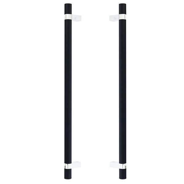 Emtek - Glass Shower Door Back to Back, Select Bar Appliance Pull 18 Inch C-C, Rectangular Bar Stem, Smooth Bar