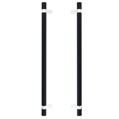 Emtek - Glass Shower Door Back to Back, Select Bar Appliance Pull 18 Inch C-C, Rectangular Bar Stem, Smooth Bar
