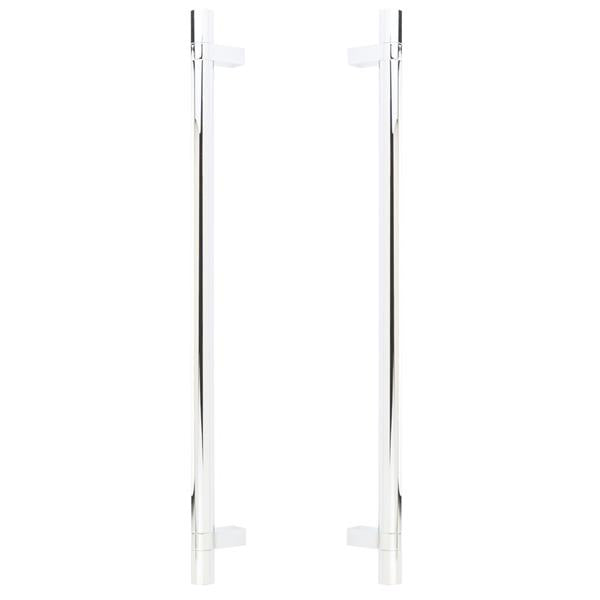 Emtek - Glass Shower Door Back to Back, Select Bar Appliance Pull 18 Inch C-C, Rectangular Bar Stem, Smooth Bar