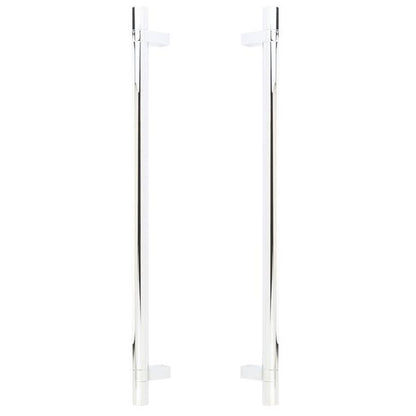 Emtek - Glass Shower Door Back to Back, Select Bar Appliance Pull 18 Inch C-C, Rectangular Bar Stem, Smooth Bar