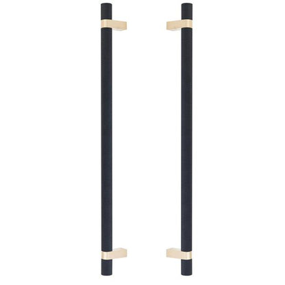 Emtek - Back to Back, Select Bar Appliance Pull 18 Inch C-C, Rectangular Bar Stem, Knurled Bar