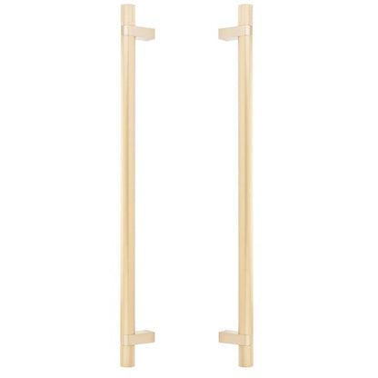 Emtek - Glass Shower Door Back to Back, Select Bar Appliance Pull 18 Inch C-C, Rectangular Bar Stem, Knurled Bar