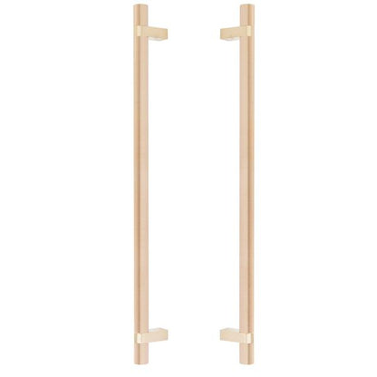 Emtek - Back to Back, Select Bar Appliance Pull 18 Inch C-C, Rectangular Bar Stem, Smooth Bar