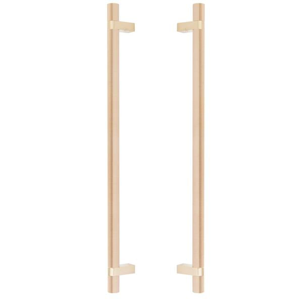 Emtek - Glass Shower Door Back to Back, Select Bar Appliance Pull 18 Inch C-C, Rectangular Bar Stem, Smooth Bar