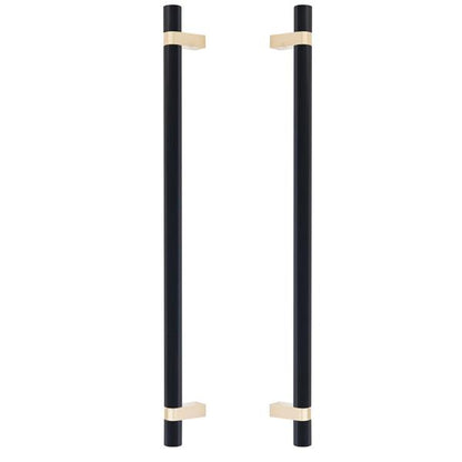 Emtek - Glass Shower Door Back to Back, Select Bar Appliance Pull 18 Inch C-C, Rectangular Bar Stem, Smooth Bar