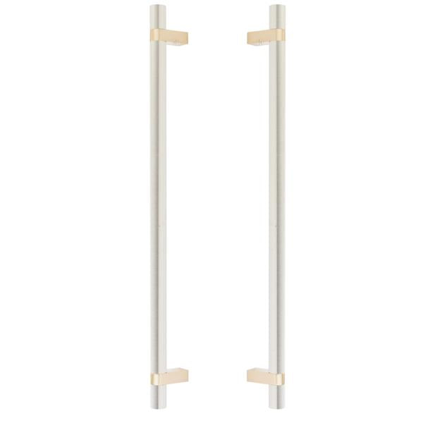 Emtek - Back to Back, Select Bar Appliance Pull 18 Inch C-C, Rectangular Bar Stem, Smooth Bar