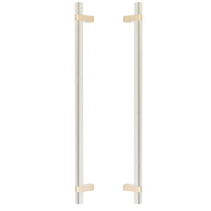 Emtek - Back to Back, Select Bar Appliance Pull 18 Inch C-C, Rectangular Bar Stem, Smooth Bar
