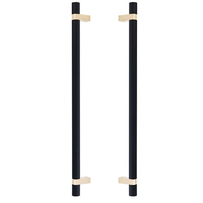 Emtek - Back to Back, Select Bar Appliance Pull 18 Inch C-C, Rectangular Bar Stem, Smooth Bar
