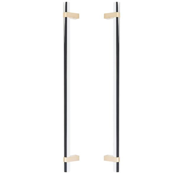 Emtek - Back to Back, Select Bar Appliance Pull 18 Inch C-C, Rectangular Bar Stem, Smooth Bar
