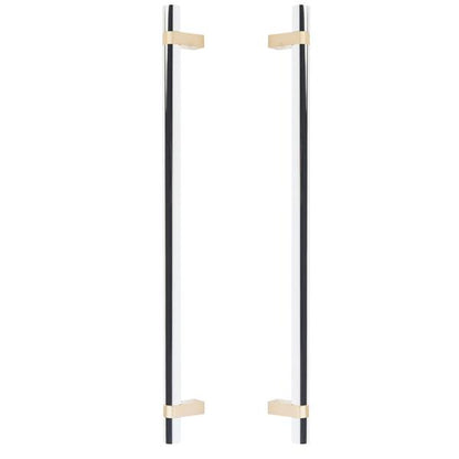 Emtek - Back to Back, Select Bar Appliance Pull 18 Inch C-C, Rectangular Bar Stem, Smooth Bar