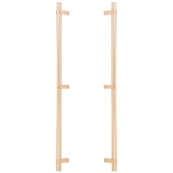 Emtek - Glass Shower Door Back to Back, Select Bar Appliance Pull 24 Inch C-C, Rectangular Bar Stem, Knurled Bar