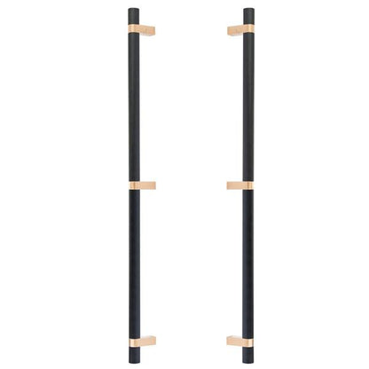 Emtek - Back to Back, Select Bar Appliance Pull 24 Inch C-C, Rectangular Bar Stem, Knurled Bar