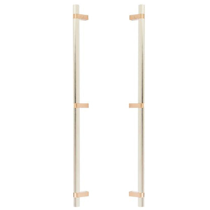 Emtek - Glass Shower Door Back to Back, Select Bar Appliance Pull 24 Inch C-C, Rectangular Bar Stem, Knurled Bar