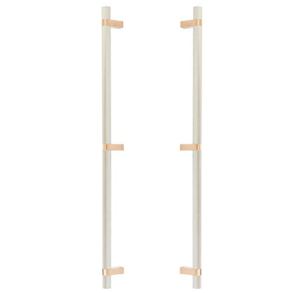 Emtek - Glass Shower Door Back to Back, Select Bar Appliance Pull 24 Inch C-C, Rectangular Bar Stem, Knurled Bar