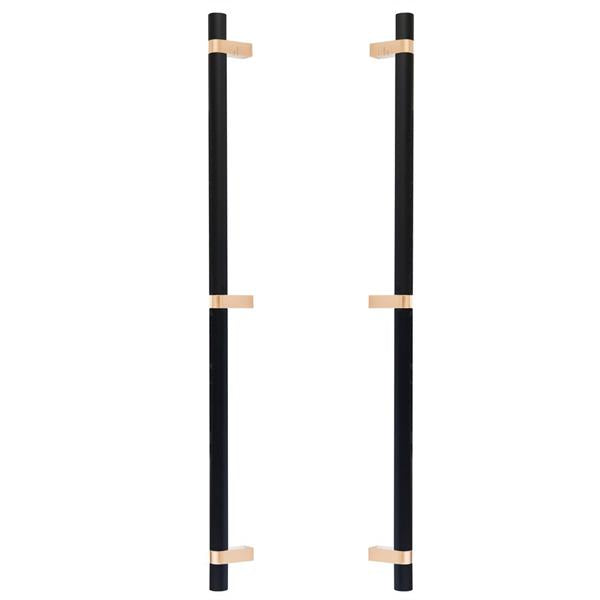 Emtek - Back to Back, Select Bar Appliance Pull 24 Inch C-C, Rectangular Bar Stem, Knurled Bar