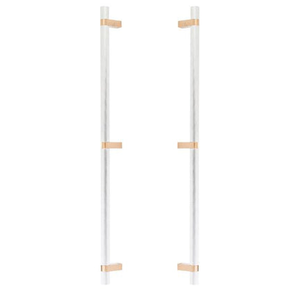 Emtek - Glass Shower Door Back to Back, Select Bar Appliance Pull 24 Inch C-C, Rectangular Bar Stem, Knurled Bar