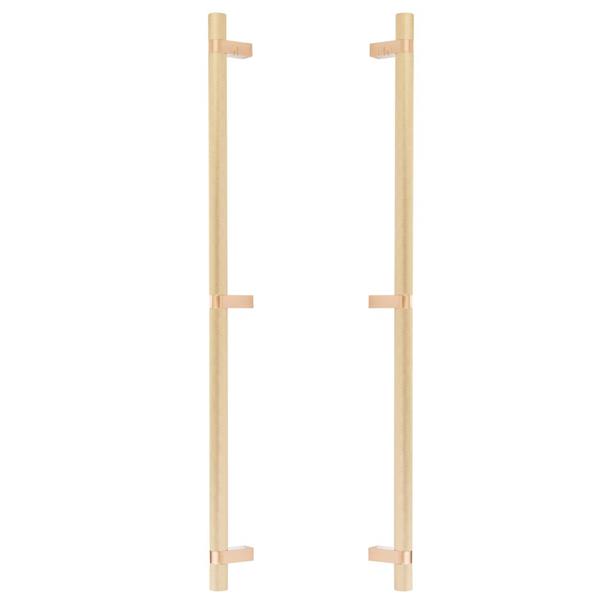 Emtek - Back to Back, Select Bar Appliance Pull 24 Inch C-C, Rectangular Bar Stem, Knurled Bar