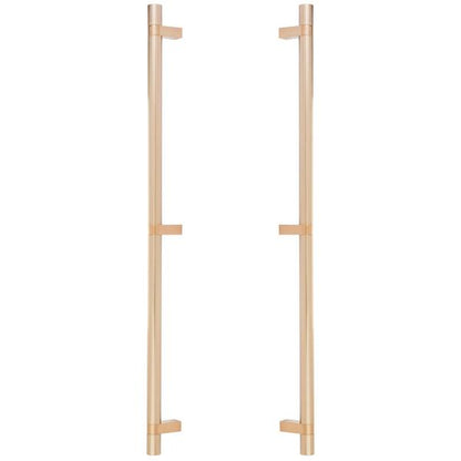 Emtek - Glass Shower Door Back to Back, Select Bar Appliance Pull 24 Inch C-C, Rectangular Bar Stem, Smooth Bar